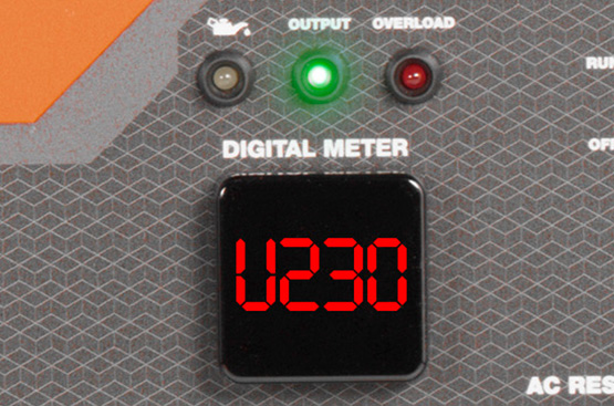 Основные параметры работы генератора поочередно выводятся на хорошо читаемый электронный дисплей.